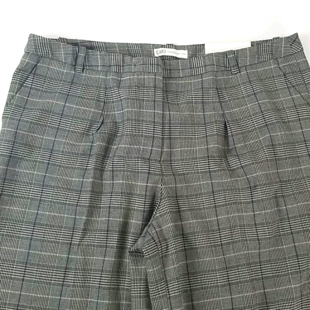 Cato plaid wide leg ankle dress slacks size 14 NWT